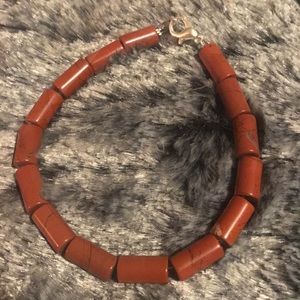Natural Red Jasper Gemstone Cylinder Bracelet